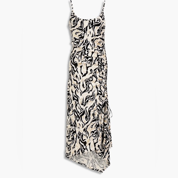 Paco Rabanne ruched metallic chenille jacquard midi dress - Picture 3 of 6